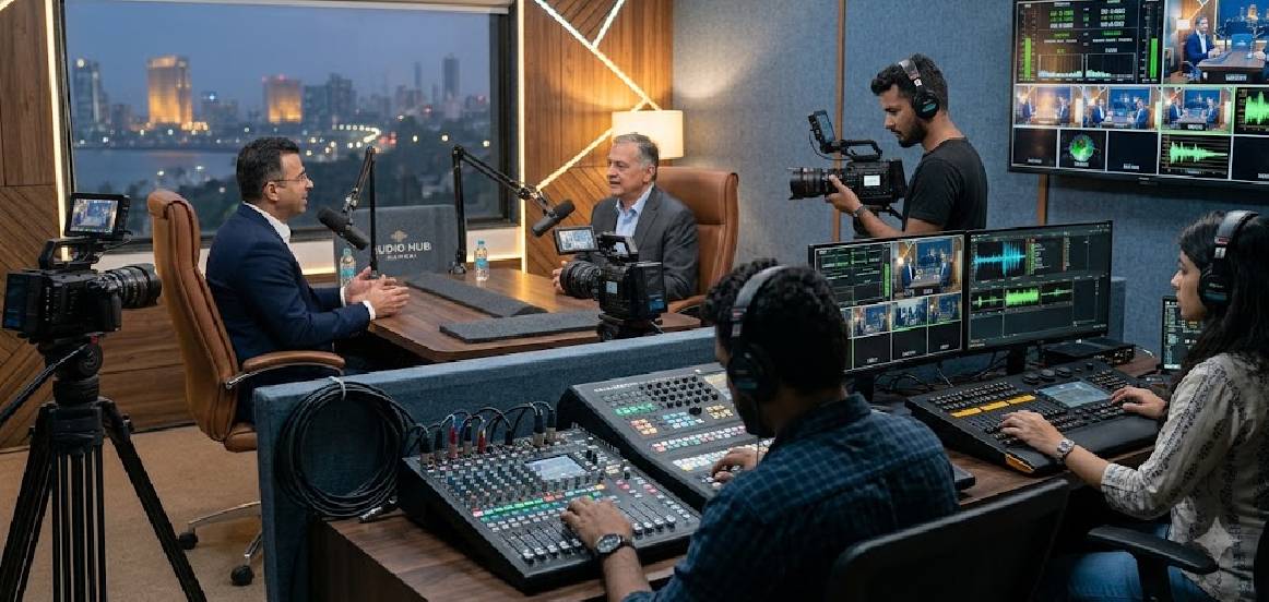 Professional podcast studio